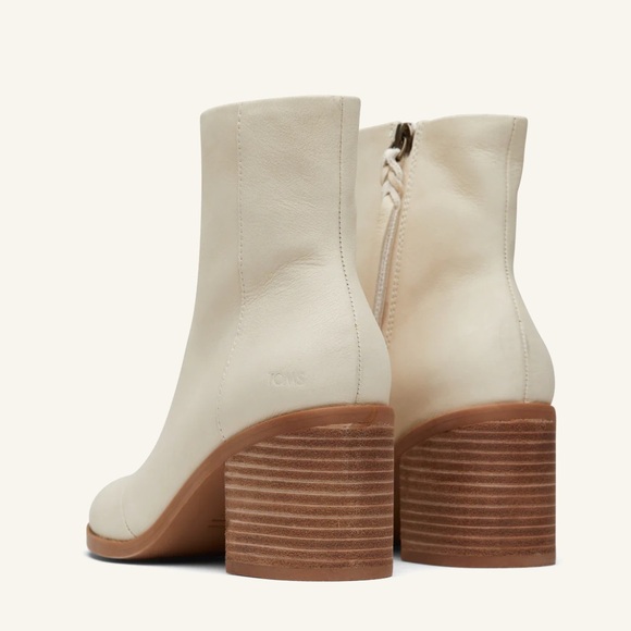 TOMS Women's Off-White Heeled Boots - Picture 2 of 5